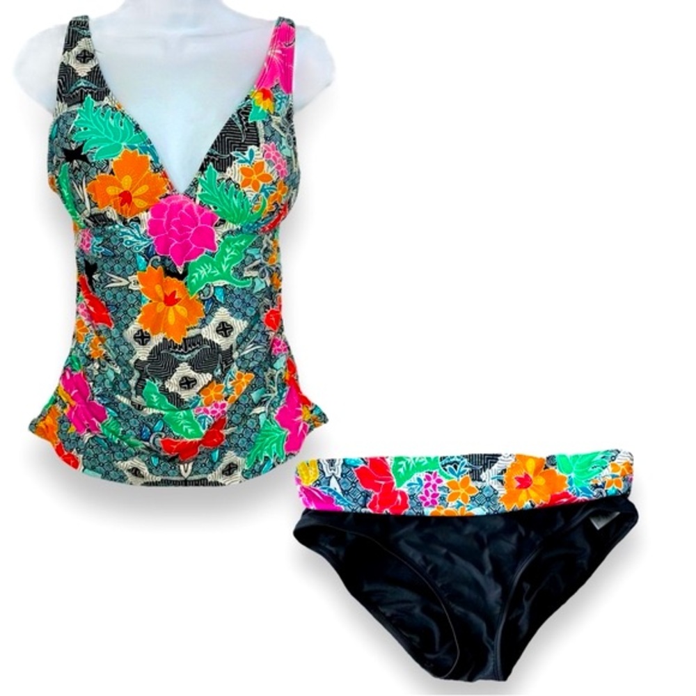 INTO THE BLEU Size 8 NWOT Tankini & Hipster Bikini Bottom